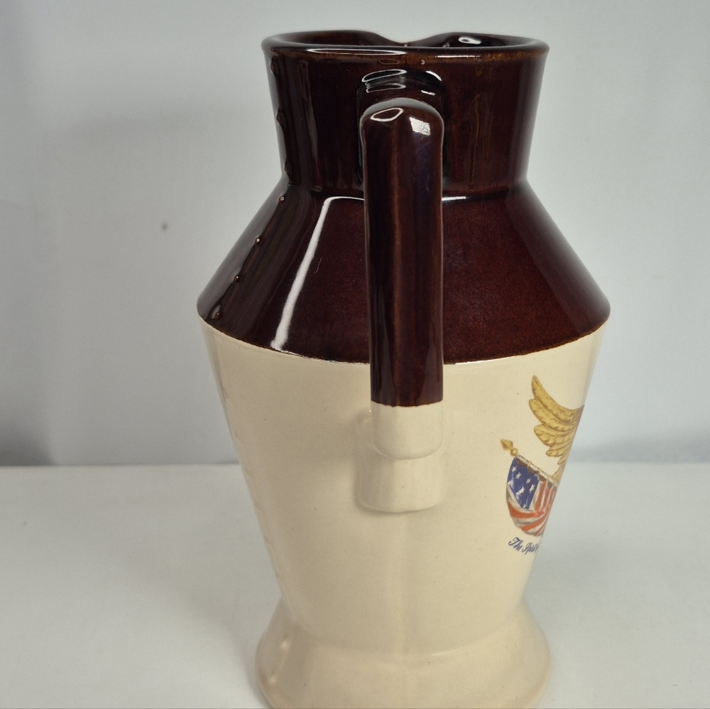 National Gallery of Art Carved Wooden Eagle Ceramic Pitcher. - Picture 12 of 14